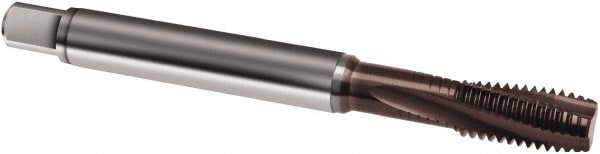 Spiral Flute Tap: M4 x 0.70, Metric, 3 Flute, Modified Bottoming, 6H Class of Fit, Powdered Metal, TiAlN Finish