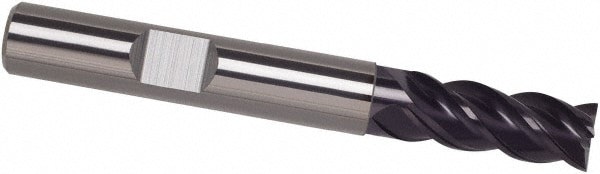 Square End Mill: 1'' Dia, 1-1/2'' LOC, 1'' Shank Dia, 4'' OAL, 4 Flutes, Solid Carbide