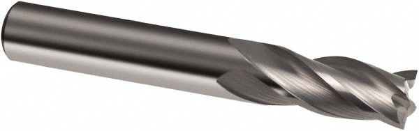 Square End Mill: 1/4'' Dia, 1-1/8'' LOC, 1/4'' Shank Dia, 3'' OAL, 4 Flutes, Solid Carbide