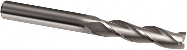 Square End Mill: 1/2'' Dia, 3'' LOC, 1/2'' Shank Dia, 6'' OAL, 3 Flutes, Solid Carbide