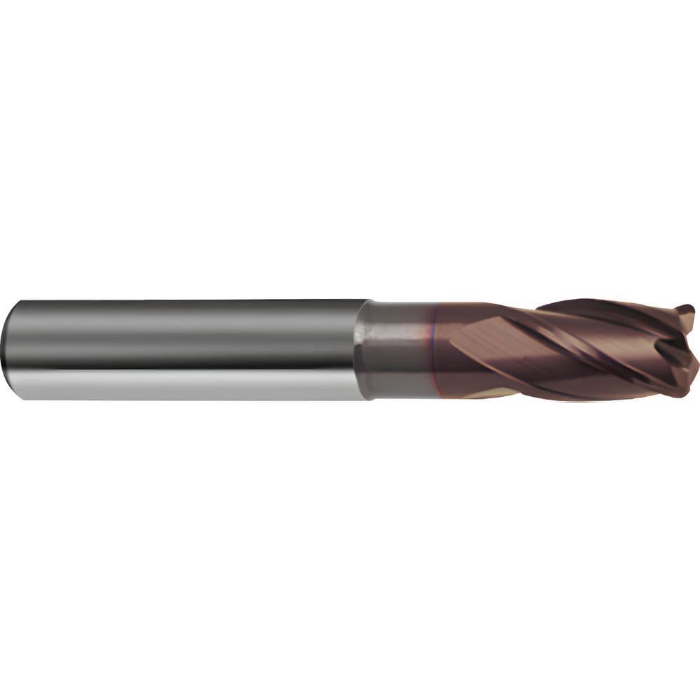 Corner Radius End Mill: 10 mm Dia, 15 mm LOC, 1.5 mm Radius, 4 Flutes, Solid Carbide
