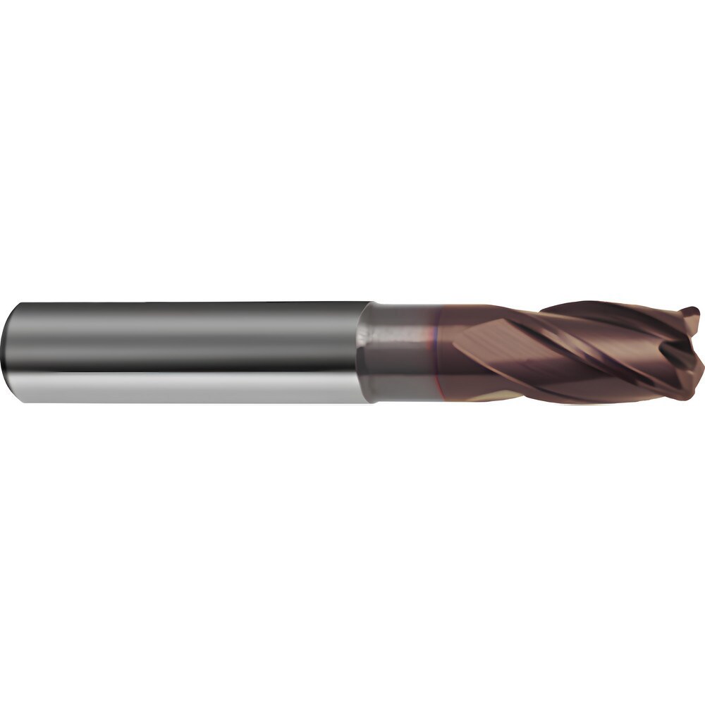 Corner Radius End Mill: 16 mm Dia, 24 mm LOC, 2 mm Radius, 4 Flutes, Solid Carbide