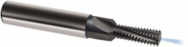 Helical Flute Thread Mill: 1/4-20, Internal, 3 Flute, 8.00 mm Shank Dia, Solid Carbide