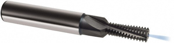 Helical Flute Thread Mill: 1/4-28, Internal, 3 Flute, 8.00 mm Shank Dia, Solid Carbide