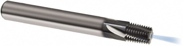 Helical Flute Thread Mill: 1/16-27, Internal, 3 Flute, 8.00 mm Shank Dia, Solid Carbide