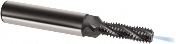 Helical Flute Thread Mill: M8x0.75, Internal, 3 Flute, 10.00 mm Shank Dia, Solid Carbide