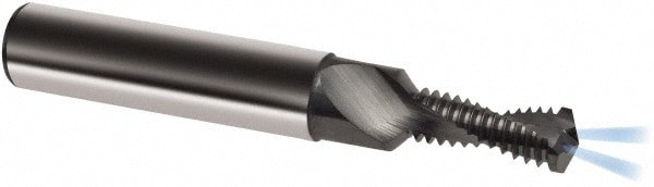 Helical Flute Thread Mill: M16x1.5, Internal, 2 Flute, 18.00 mm Shank Dia, Solid Carbide