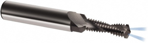 Helical Flute Thread Mill: M10x1, Internal, 2 Flute, 12.00 mm Shank Dia, Solid Carbide