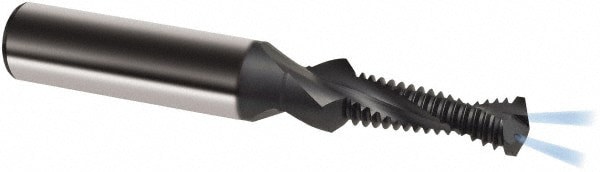 Helical Flute Thread Mill: M10x1.25, Internal, 2 Flute, 12.00 mm Shank Dia, Solid Carbide