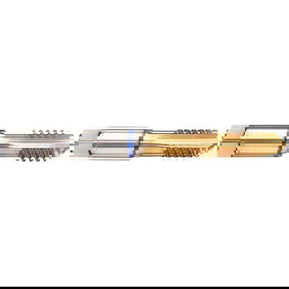 Spiral Point Tap: 1/4-20 UNC, 3 Flutes, Plug Chamfer, 2B Class of Fit, High-Speed Steel-E-PM, TiN Coated