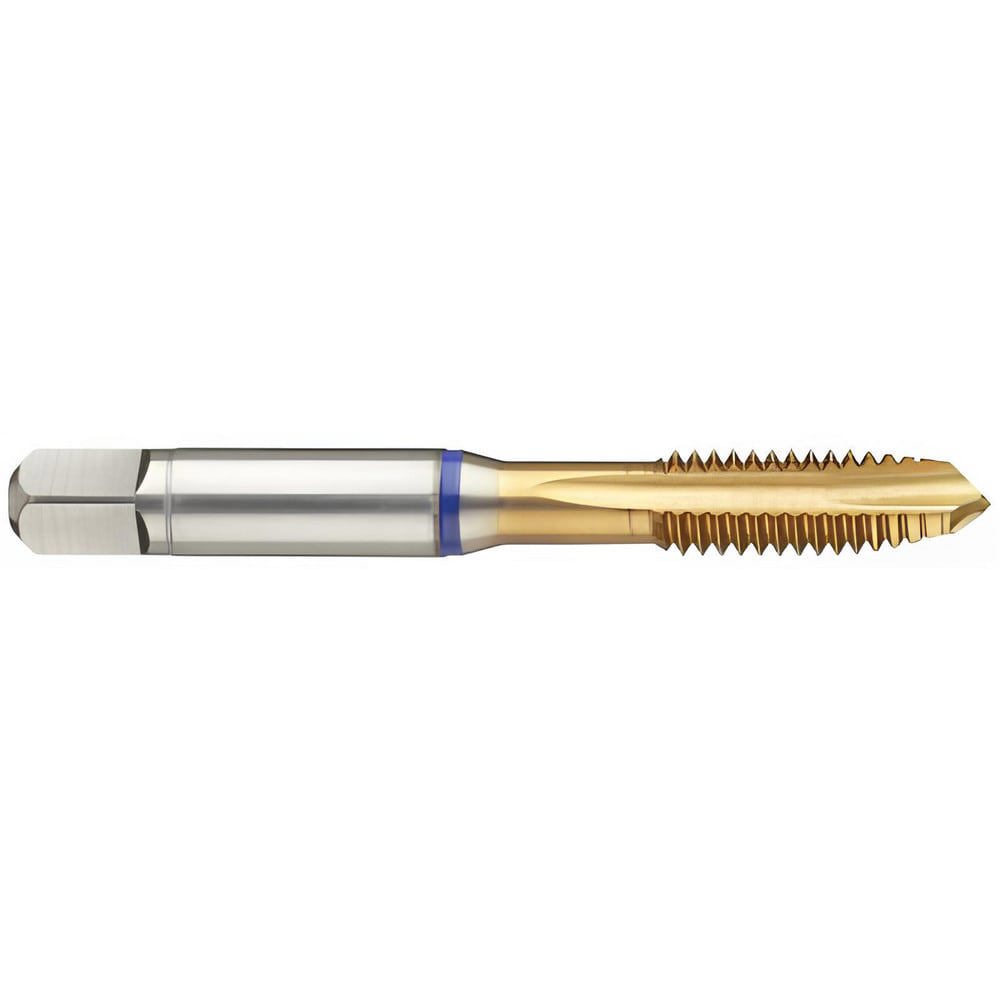 Spiral Point Tap: #4-48 UNF, 3 Flutes, Plug Chamfer, 2B Class of Fit, High-Speed Steel-E-PM, TiN Coated