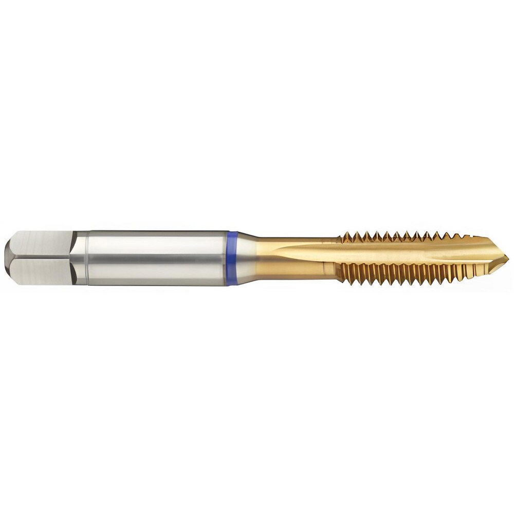 Spiral Point Tap: #12-28 UNF, 3 Flutes, Plug Chamfer, 2B Class of Fit, High-Speed Steel-E-PM, TiN Coated