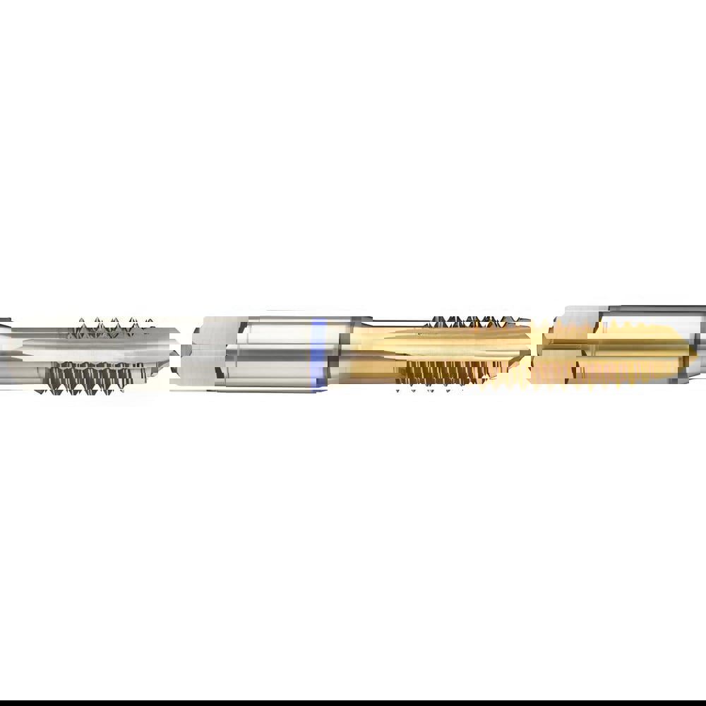 Spiral Point Tap: 1/4-28 UNF, 3 Flutes, Plug Chamfer, 2B Class of Fit, High-Speed Steel-E-PM, TiN Coated