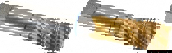 Spiral Flute Tap: 7/8-9, UNC, 4 Flute, Modified Bottoming, 2B Class of Fit, Powdered Metal, TiN Finish