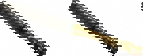 Spiral Flute Tap: #10-24, UNC, 3 Flute, Modified Bottoming, 2B Class of Fit, Cobalt, TiN Finish