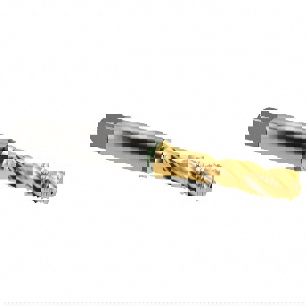 Spiral Flute Tap: 3/8-16, UNC, 3 Flute, Modified Bottoming, 2B Class of Fit, Cobalt, TiN Finish