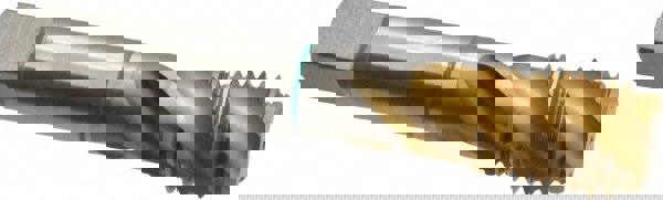 Spiral Flute Tap: 7/8-9, UNC, 4 Flute, Modified Bottoming, 2B Class of Fit, Cobalt, TiN Finish