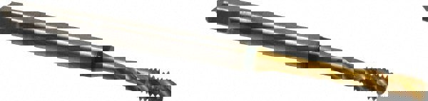 Spiral Flute Tap: #5-44, UNF, 3 Flute, Modified Bottoming, 2B Class of Fit, Cobalt, TiN Finish