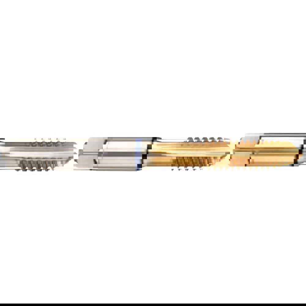 Spiral Point Tap: #10-24 UNC, 3 Flutes, Plug Chamfer, 2B Class of Fit, High-Speed Steel-E, TiN Coated