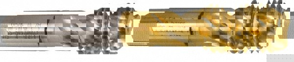 Spiral Flute Tap: M8 x 1.25, Metric Coarse, 2 Flute, Modified Bottoming, 6H Class of Fit, Cobalt, Bright/Uncoated