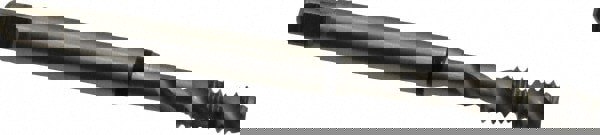 Spiral Flute Tap: #10-24, UNC, 2 Flute, Modified Bottoming, 2B Class of Fit, Cobalt, Bright/Uncoated