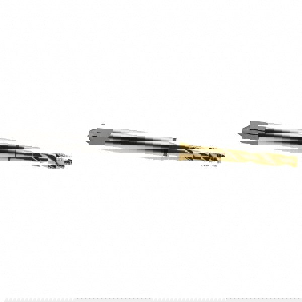 Spiral Flute Tap: #8-32, UNC, 2 Flute, Modified Bottoming, 2B Class of Fit, Cobalt, TiN Finish