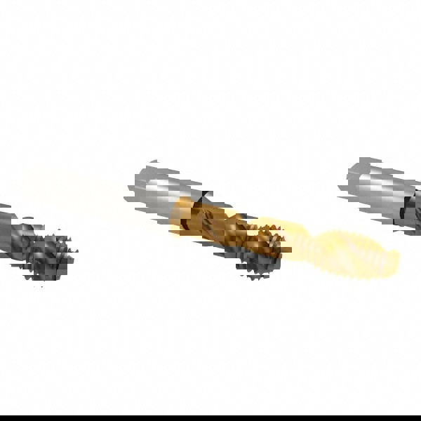 Spiral Flute Tap: 1/4-20, UNC, 2 Flute, Modified Bottoming, 2B Class of Fit, Cobalt, TiN Finish