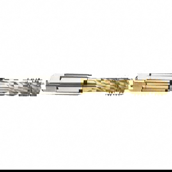 Spiral Flute Tap: #5-44, UNF, 2 Flute, Modified Bottoming, 2B Class of Fit, High Speed Steel, TiN Finish