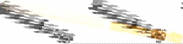 Spiral Flute Tap: #6-40, UNF, 2 Flute, Modified Bottoming, 2B Class of Fit, Cobalt, TiN Finish