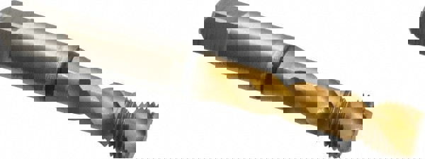 Spiral Flute Tap: 3/8-24, UNF, 2 Flute, Modified Bottoming, 2B Class of Fit, Cobalt, TiN Finish