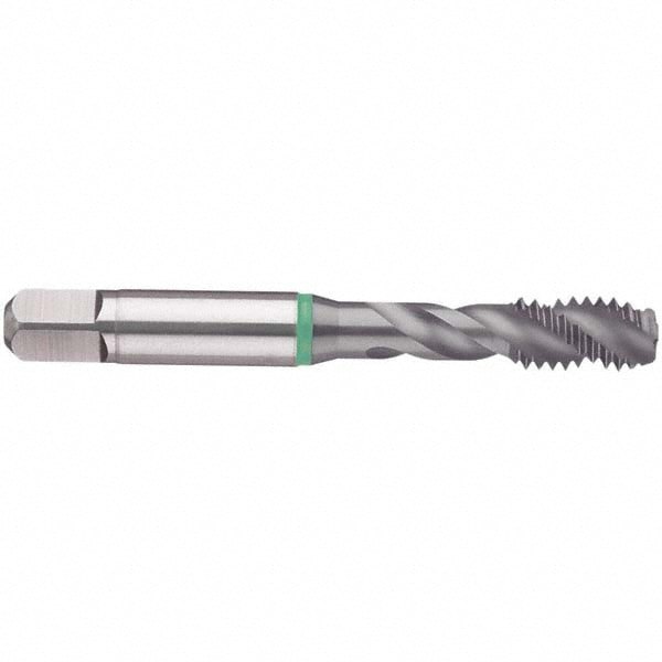 Spiral Flute Tap: #10-32, UNF, 3 Flute, Modified Bottoming, 2B Class of Fit, Cobalt, TICN Finish