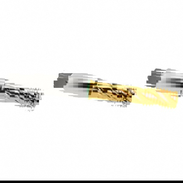 Spiral Flute Tap: 3/8-16, UNC & UNF, 3 Flute, Modified Bottoming, 2B Class of Fit, Cobalt, TiN Finish