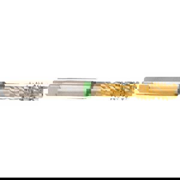 Spiral Flute Tap: 7/16-20, UNC & UNF, 3 Flute, Modified Bottoming, 2B Class of Fit, Cobalt, TiN Finish