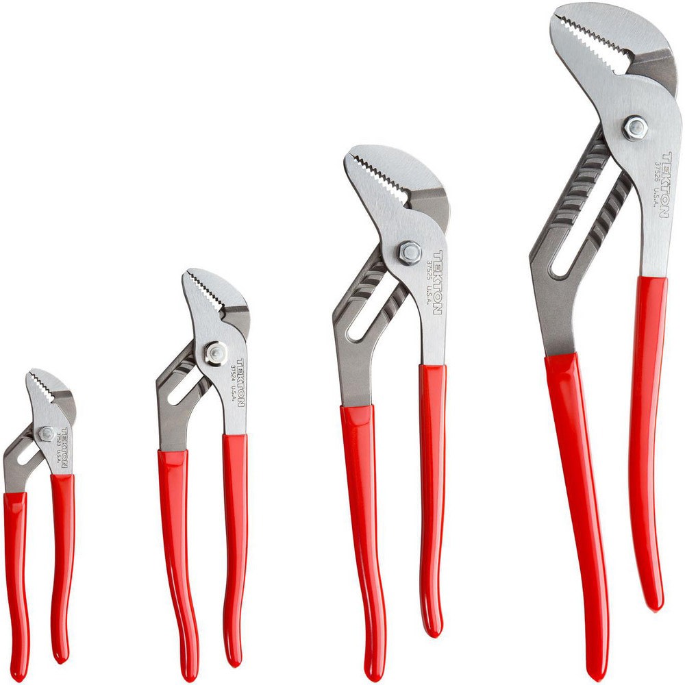 Plier Sets; Plier Type Included: Groove Joint ; Container Type: None ; Handle Material: Non-Slip Grips ; Includes: 4 pliers ; Insulated: No ; Tether Style: Not Tether Capable