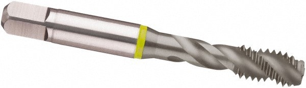 Spiral Flute Tap: #8-36, UNF, 3 Flute, Modified Bottoming, 2B Class of Fit, Cobalt, MolyGlide Finish