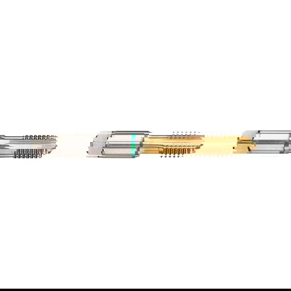 Spiral Point Tap: M8x1 Metric Fine, 3 Flutes, Plug Chamfer, 6H Class of Fit, High-Speed Steel-E, TiN Coated