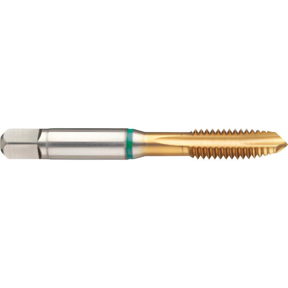Spiral Point Tap: #8-36 UNF, 3 Flutes, Plug Chamfer, H7 Class of Fit, High-Speed Steel-E, TiN Coated