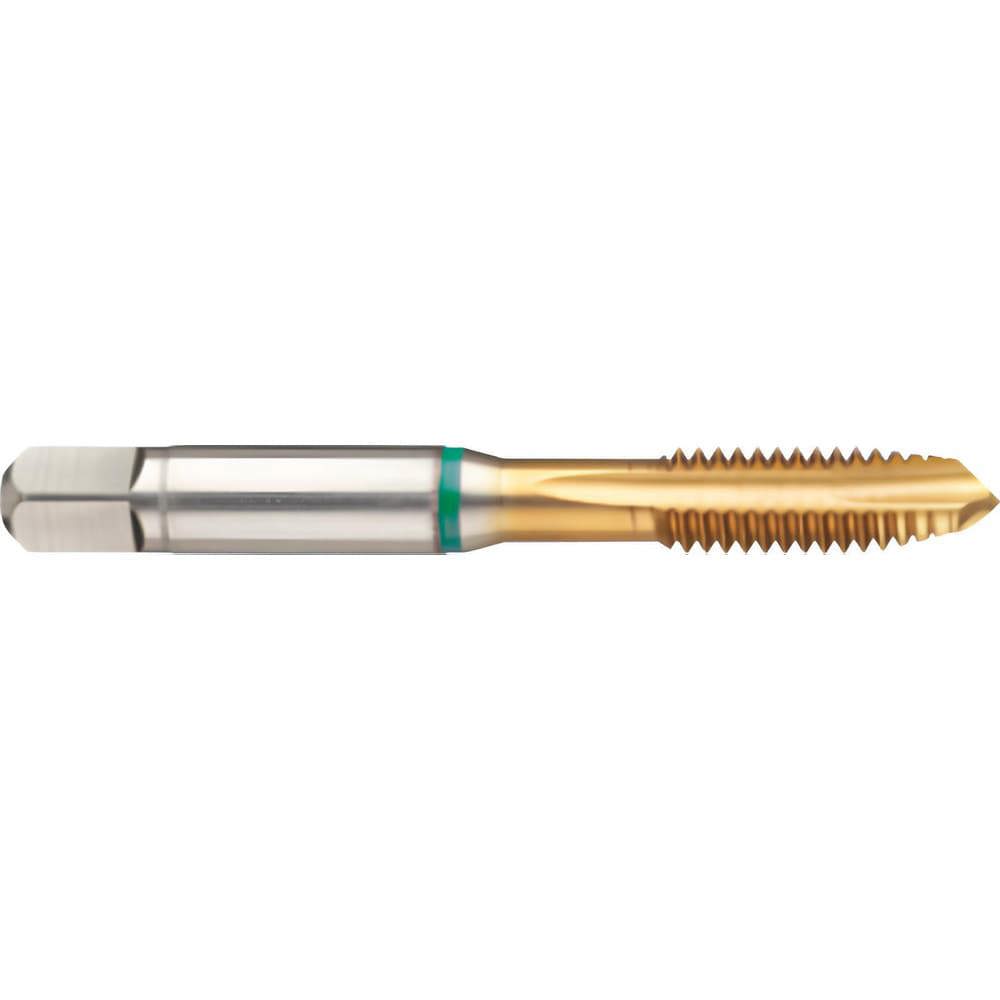 Spiral Point Tap: #6-40 UNF, 3 Flutes, Plug Chamfer, H11 Class of Fit, High-Speed Steel-E, TiN Coated