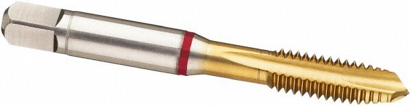 Spiral Point Tap: 1-1/8-7, UNC, 4 Flutes, Plug, 2B, Powdered Metal, TiN Finish