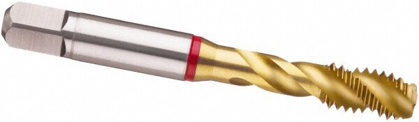 Spiral Flute Tap: UNC, 5 Flute, Modified Bottoming, 2B Class of Fit, Powdered Metal, TiN Finish