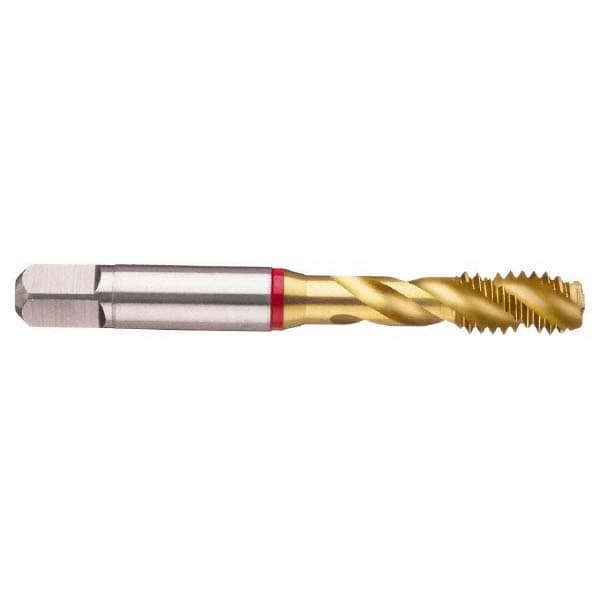 Spiral Flute Tap: 1-1/4-12, UNF, 3 & 5 Flute, Modified Bottoming, 2B Class of Fit, Powdered Metal, TiN Finish