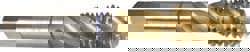 Spiral Flute Tap: #10-32, UNF, 3 Flute, Modified Bottoming, 3B Class of Fit, Powdered Metal, TiN Finish