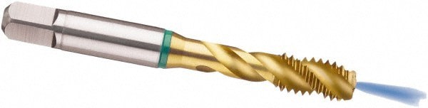 Spiral Point Tap: M12 x 1.75, Metric, 3 Flutes, Modified Bottoming, 6H, Cobalt, TiN Finish