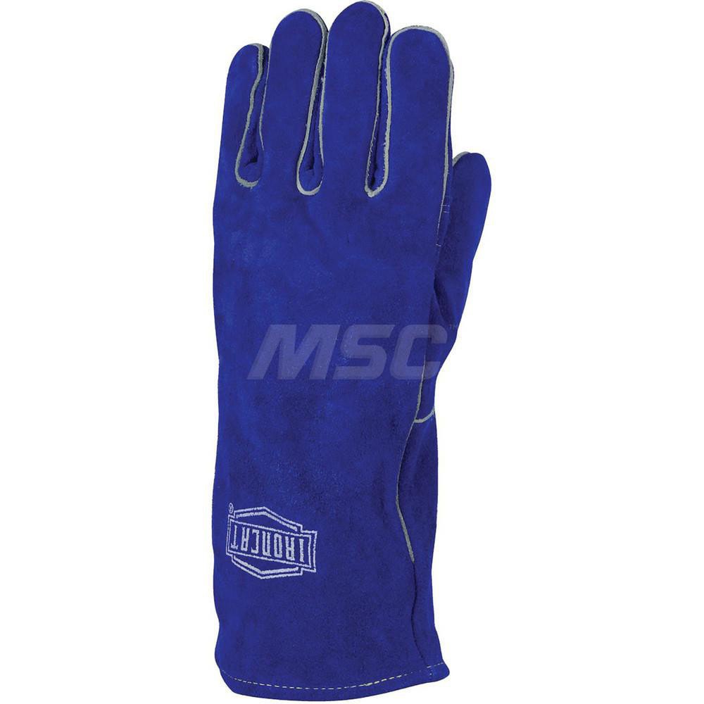 Welding Glove: Ironcat 9041, Size Large, Uncoated-Coated, Split Cowhide Leather, Left Hand, for General Welding
