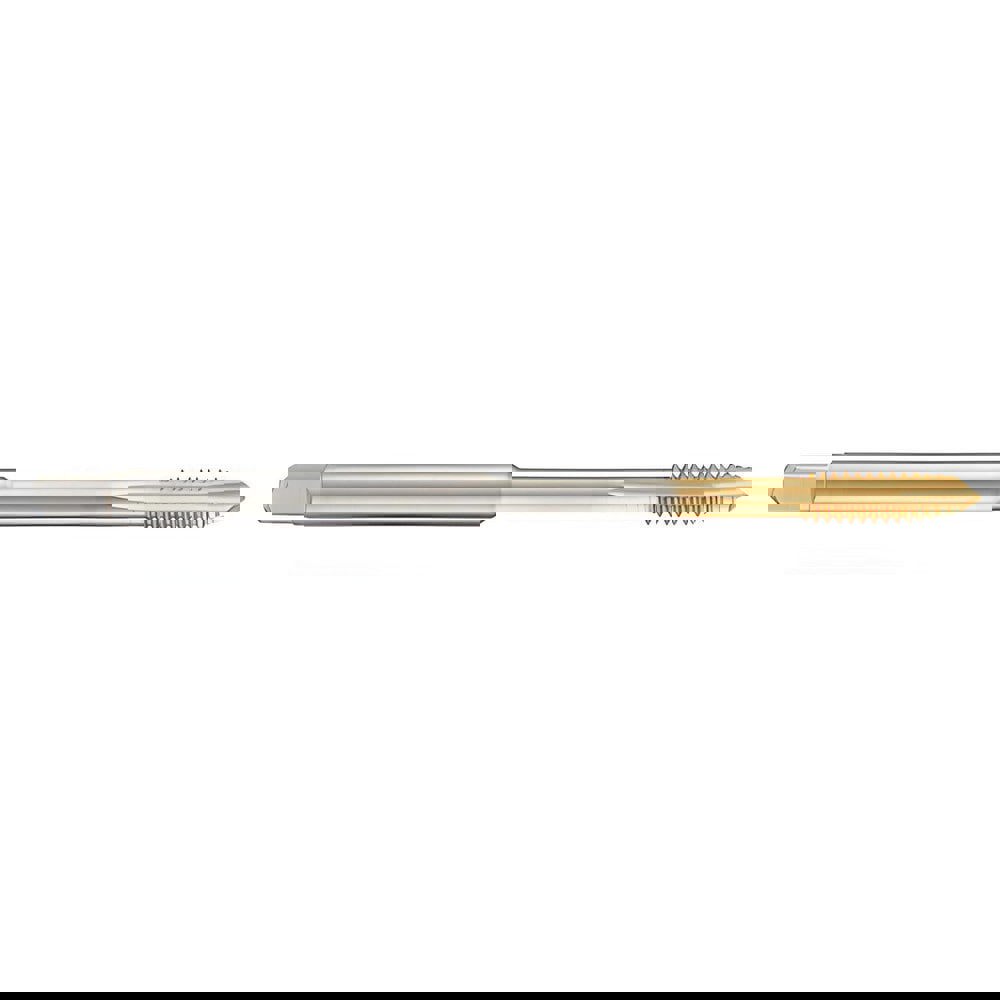 Spiral Point Tap: #6-40 UNF, 3 Flutes, Plug, 2B Class of Fit, High Speed Steel, TiN Coated