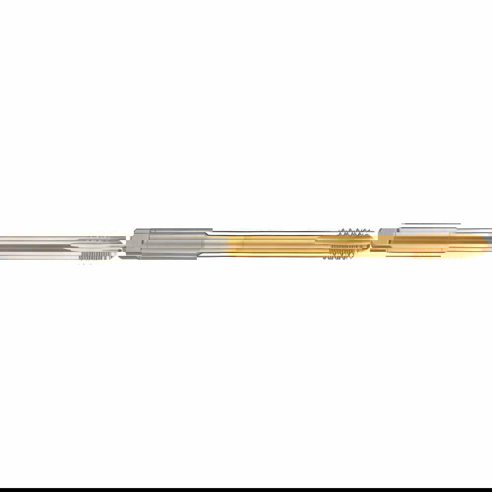 Spiral Point Tap: 7/16-20 UNF, 3 Flutes, Plug, 2B Class of Fit, High Speed Steel, TiN Coated