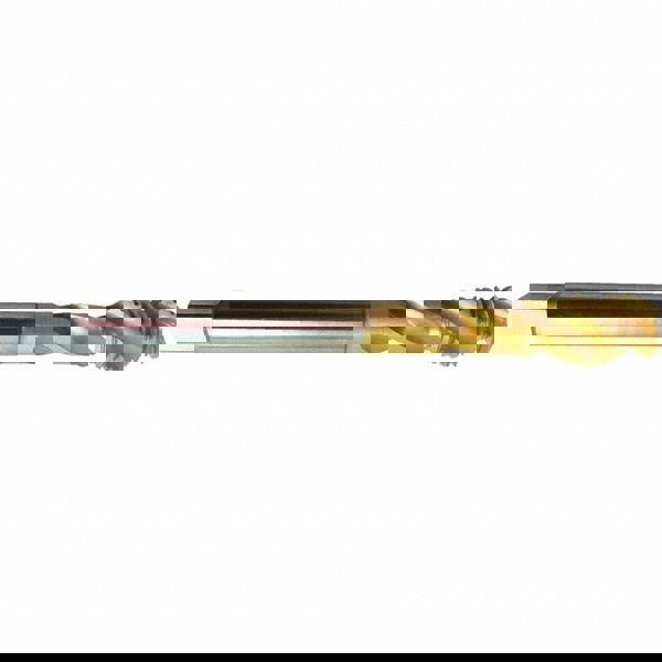 Spiral Flute Tap: #12-28, UNF, 3 Flute, Modified Bottoming, 2BX Class of Fit, High Speed Steel, TiN Finish