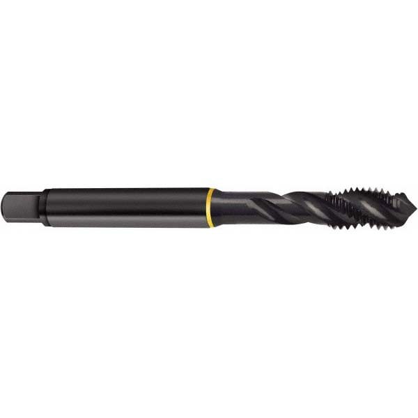 Spiral Flute Tap: #3-48, UNC, 3 Flute, Modified Bottoming, 2B & 3B Class of Fit, Cobalt, Oxide Finish