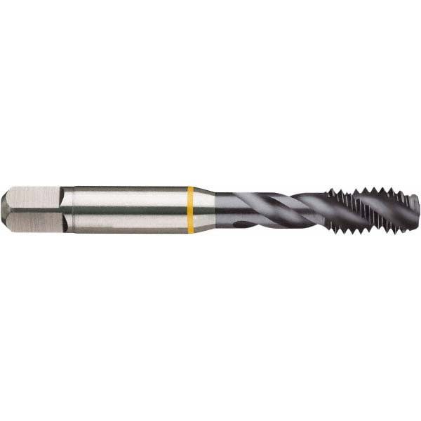 Spiral Flute Tap: #3-56 UNF, 3 Flutes, Modified Bottoming, 2B/3B Class of Fit, Cobalt, TICN Coated