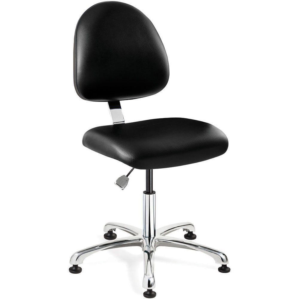 Task Chair: Vinyl, Adjustable Height, Black